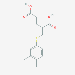 molecular formula C14H18O4S B8632269 2-{[(3,4-Dimethylphenyl)sulfanyl]methyl}pentanedioic acid CAS No. 136887-03-1
