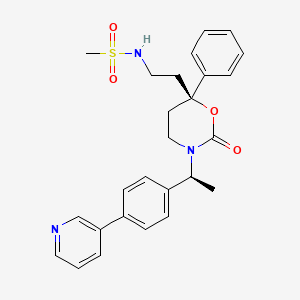 molecular formula C26H29N3O4S B8632273 N-(2-((S)-2-Oxo-6-phenyl-3-((S)-1-(4-(pyridin-3-YL)phenyl)ethyl)-1,3-oxazinan-6-YL)ethyl)methanesulfonamide CAS No. 1114088-14-0