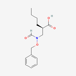 molecular formula C15H21NO4 B8632295 (2R)-2-({Formyl[(phenylmethyl)oxy]amino}methyl)hexanoic acid CAS No. 301685-23-4