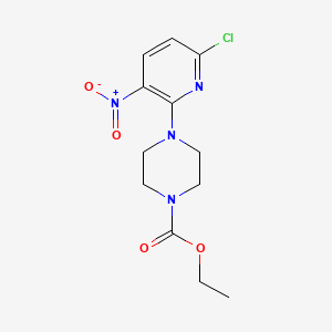 molecular formula C12H15ClN4O4 B8632300 Ethyl 4-(6-chloro-3-nitropyridin-2-yl)piperazine-1-carboxylate CAS No. 75167-21-4