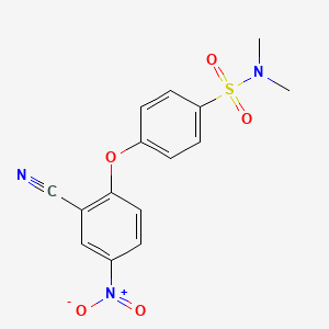 molecular formula C15H13N3O5S B8632337 N,N-Dimethyl-4-(2-cyano-4-nitrophenoxy)benzenesulfonamide 