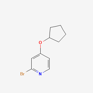 molecular formula C10H12BrNO B8632346 2-Bromo-4-cyclopentyloxy-pyridine 