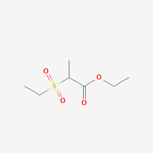 molecular formula C7H14O4S B8632410 (+/-)-2-Ethanesulfonyl-propionic acid ethyl ester 