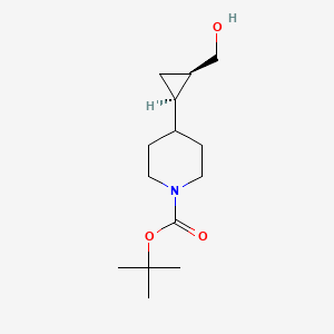 molecular formula C14H25NO3 B8632574 tert-Butyl 4-((1R,2R)-2-(hydroxymethyl)cyclopropyl)piperidine-1-carboxylate 