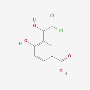 molecular formula C9H8Cl2O4 B8632598 3-(2,2-Dichloro-1-hydroxyethyl)-4-hydroxybenzoic acid CAS No. 61720-36-3