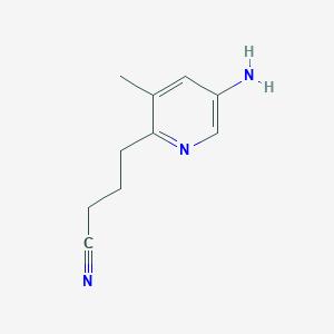 molecular formula C10H13N3 B8632687 5-Amino-2-(3-cyanopropyl)-3-methylpyridine 