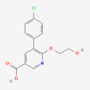 5-(4-Chlorophenyl)-6-(2-hydroxyethoxy)nicotinic acid