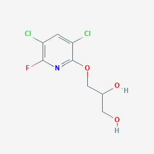 molecular formula C8H8Cl2FNO3 B8632755 3-[(3,5-Dichloro-6-fluoropyridin-2-yl)oxy]propane-1,2-diol CAS No. 62271-10-7