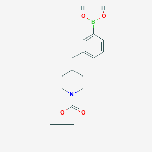 molecular formula C17H26BNO4 B8632780 {3-[(1-{[(1,1-Dimethylethyl)oxy]carbonyl}-4-piperidinyl)methyl]phenyl}boronic acid 