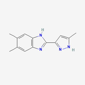 5,6-dimethyl-2-(5-methyl-2H-pyrazol-3-yl)-1H-benzimidazole