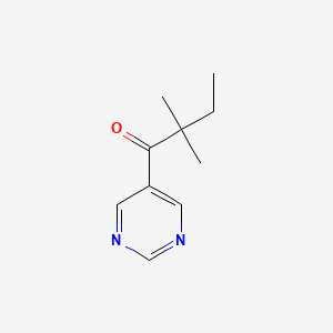 molecular formula C10H14N2O B8632800 1-Butanone,2,2-dimethyl-1-(5-pyrimidinyl)- 