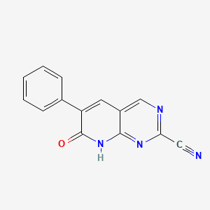 molecular formula C14H8N4O B8632814 7-Hydroxy-6-phenylpyrido[2,3-d]pyrimidine-2-carbonitrile 