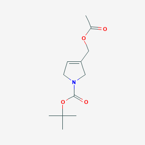 molecular formula C12H19NO4 B8632865 1-(tert-Butoxycarbonyl)-3-(acetoxymethyl)-3-pyrroline 