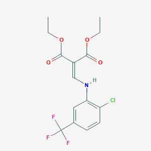 molecular formula C15H15ClF3NO4 B8632873 Diethyl 2-((2-chloro-5-(trifluoromethyl)phenylamino)methylene)malonate 