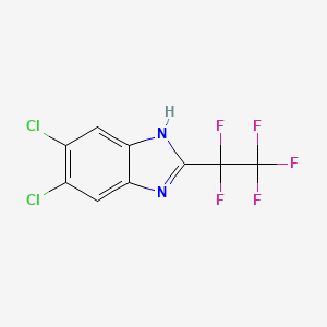 molecular formula C9H3Cl2F5N2 B8632888 5,6-Dichloro-2-pentafluoroethyl benzimidazole CAS No. 102516-93-8