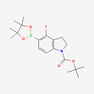 1H-Indole-1-carboxylic acid, 4-fluoro-2,3-dihydro-5-(4,4,5,5-tetramethyl-1,3,2-dioxaborolan-2-yl)-, 1,1-dimethylethyl ester