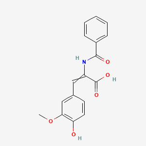 molecular formula C17H15NO5 B8632952 alpha-Benzamido-4-hydroxy-3-methoxy-cinnamic acid CAS No. 35150-10-8