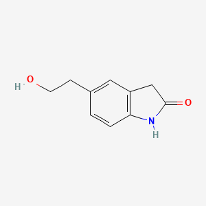molecular formula C10H11NO2 B8632969 5-(2-Hydroxyethyl)-1,3-dihydro-2H-indol-2-one 