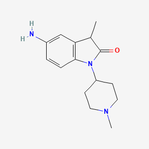 molecular formula C15H21N3O B8633023 5-Amino-3-methyl-1-(1-methylpiperidin-4-yl)indolin-2-one 