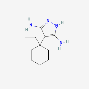 molecular formula C11H18N4 B8633038 4-(1-Vinylcyclohexyl)-1H-pyrazole-3,5-diamine 