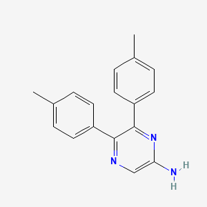 molecular formula C18H17N3 B8633061 5,6-Di-p-tolylpyrazin-2-amine 