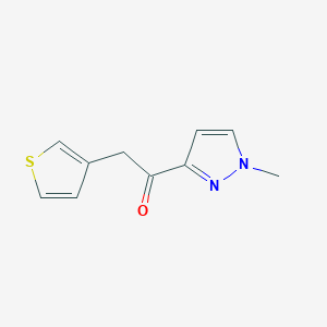 molecular formula C10H10N2OS B8633070 1-(1-methyl-1H-pyrazol-3-yl)-2-(thiophen-3-yl)ethanone 