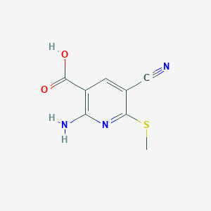 molecular formula C8H7N3O2S B8633148 2-Amino-5-cyano-6-(methylthio)nicotinic acid 