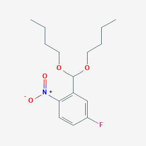 molecular formula C15H22FNO4 B8633150 2-(Dibutoxymethyl)-4-fluoro-1-nitrobenzene CAS No. 603306-58-7