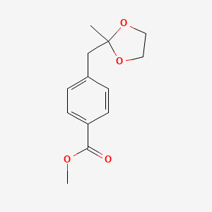 molecular formula C13H16O4 B8633177 Methyl 4-[(2-methyl-1,3-dioxolan-2-yl)methyl]benzoate CAS No. 77955-21-6