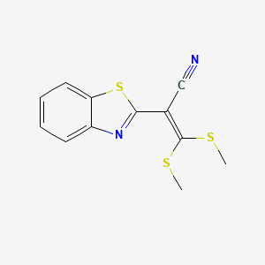 molecular formula C12H10N2S3 B8633319 2-Benzothiazol-2-yl-3,3-bis-methylsulfanylacrylonitrile 