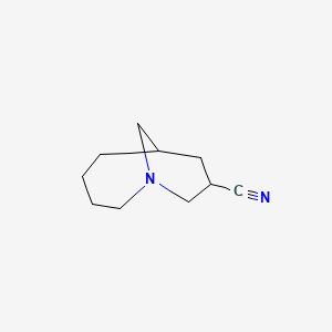 molecular formula C10H16N2 B8633492 1-Azabicyclo[4.3.1]decane-8-carbonitrile CAS No. 88721-87-3