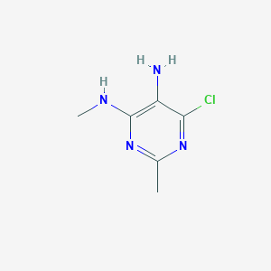 molecular formula C6H9ClN4 B8633621 5-Amino-4-chloro-2-methyl-6-methylaminopyrimidine 