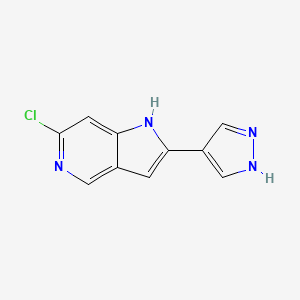molecular formula C10H7ClN4 B8633647 6-Chloro-2-(1H-pyrazol-4-yl)-1H-pyrrolo[3,2-c]pyridine 