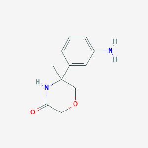 molecular formula C11H14N2O2 B8633690 5-(3-Amino-phenyl)-5-methyl-morpholin-3-one 