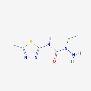 molecular formula C6H11N5OS B8633704 1-Ethyl-N-(5-methyl-1,3,4-thiadiazol-2-yl)hydrazine-1-carboxamide CAS No. 57773-86-1