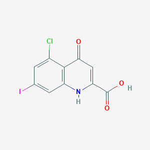 molecular formula C10H5ClINO3 B8633728 5-Chloro-7-iodo-4-oxo-1,4-dihydroquinoline-2-carboxylic acid 