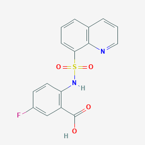 molecular formula C16H11FN2O4S B8633875 5-Fluoro-2-[(quinoline-8-sulfonyl)amino]benzoic acid CAS No. 478263-90-0