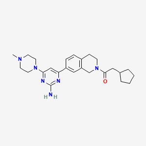molecular formula C25H34N6O B8633897 4-[2-(Cyclopentylacetyl)-1,2,3,4-tetrahydroisoquinolin-7-yl]-6-(4-methylpiperazin-1-yl)pyrimidin-2-amine 