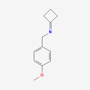 molecular formula C12H15NO B8633959 N-cyclobutylidene-1-(4-methoxyphenyl)methanamine 