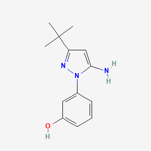 molecular formula C13H17N3O B8633992 3-(5-amino-3-tert-butyl-1H-pyrazol-1-yl)phenol 