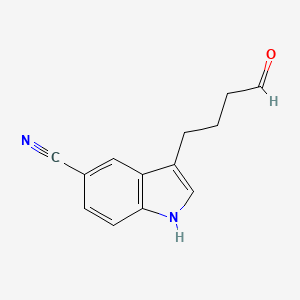 molecular formula C13H12N2O B8634007 3-(4-oxobutyl)-1H-indole-5-carbonitrile 