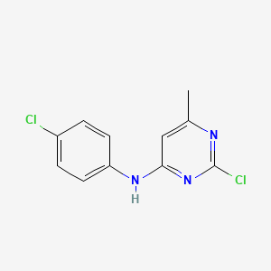 molecular formula C11H9Cl2N3 B8634028 (2-Chloro-6-methyl-pyrimidin-4-yl)-(4-chloro-phenyl)-amine 