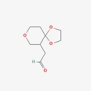molecular formula C9H14O4 B8634064 1,4,8-Trioxaspiro[4.5]dec-6-ylacetaldehyde 