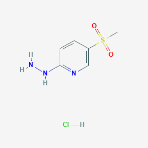 molecular formula C6H10ClN3O2S B8634067 2-Hydrazino-5-(methanesulfonyl)pyridine hydrochloride 