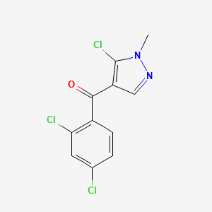 molecular formula C11H7Cl3N2O B8634077 (5-Chloro-1-methyl-1H-pyrazol-4-yl)(2,4-dichlorophenyl)methanone CAS No. 92983-75-0