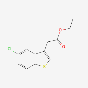 molecular formula C12H11ClO2S B8634126 Ethyl(5-chloro-1-benzothiophene-3-yl)acetate 