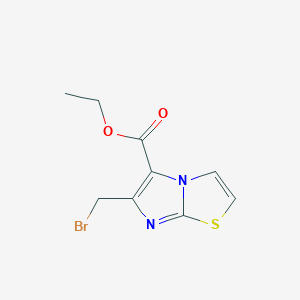 molecular formula C9H9BrN2O2S B8634130 Ethyl 6-(bromomethyl)imidazo[2,1-b]thiazole-5-carboxylate CAS No. 1228828-36-1