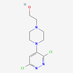 molecular formula C10H14Cl2N4O B8634140 2-[4-(3,6-Dichloropyridazin-4-yl)-piperazin-1-yl]-ethanol 