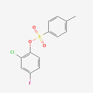 molecular formula C13H10ClFO3S B8634251 2-Chloro-4-fluorophenyl 4-methylphenylsulfonate 
