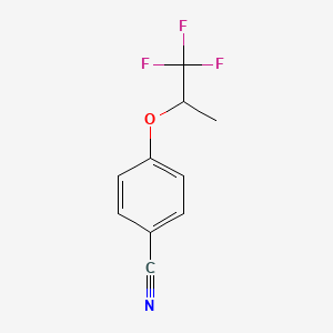 molecular formula C10H8F3NO B8634421 4-(1,1,1-Trifluoropropan-2-yloxy)benzonitrile 
